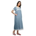 thumbnail image 2 of Moomaya Printed Cotton Sailor Collar Sleepwear For Ladies Button Down Nightdress, 2 of 5