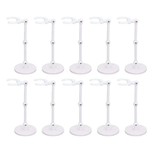 10 Pack Action Figure Stands Doll Display Holders Movable Doll Support Frame for 6 Inch Models with Plastic Material Adjustable Base