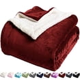 thumbnail image 5 of LBRO2M Sherpa Fleece Bed Blanket King Size Super Soft Fuzzy Plush Warm Cozy Fluffy Microfiber Couch Throw Velvet Double Reversible Blankets,Red, 5 of 6