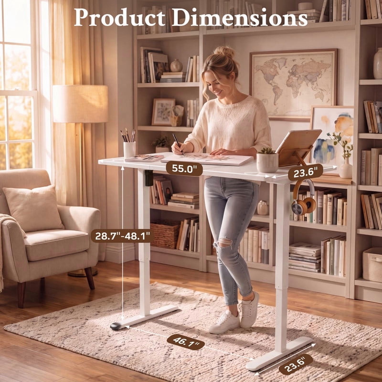 Homall 55-Inch Electric Height Adjustable Standing Desk photo 8