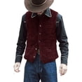 thumbnail image 1 of Traje de hombre, chaleco casual, chaleco con cuello en V, vestido formal informal ajustado para negocios, estilo retro, 1 of 5