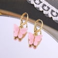 thumbnail image 4 of Pendientes de mariposa Pendientes de aro pequeños Pendientes de mariposa acrílicos coloridos para mujeres Niñas-9 piezas Rojo Verde, 4 of 7