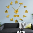 thumbnail image 2 of Cocker Spaniels Mirror Effect Wall Stickers&nbsp;Watch Large DIY Wall Clock Home Decor(Silver,47inch), 2 of 6