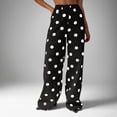 thumbnail image 5 of Guieoi High Rise Jeans for Women Polka-Dot Extra-Long Floor-Sweeping Stretchy Denim Pants with Pockets Trousers Clothing Black XL, 5 of 8