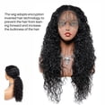 thumbnail image 3 of Peluca Frontal Rizada Peluca Sintética Ajustable Peluca De Cabello Humano Rizado De Onda Negra Larga Con Papel De Respaldo De Red Para El Cabello Para Mujeres Regalo De Uso Diario, 3 of 5