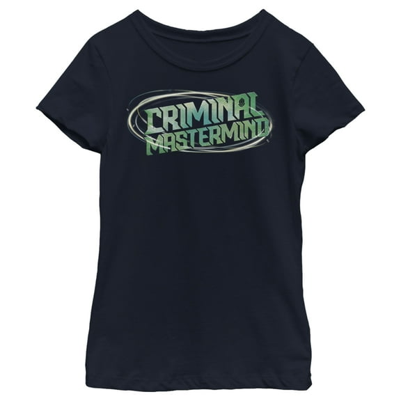 Girl's Disney Artemis Fowl Criminal Mastermind Swirl  Graphic Tee Navy Blue X Small