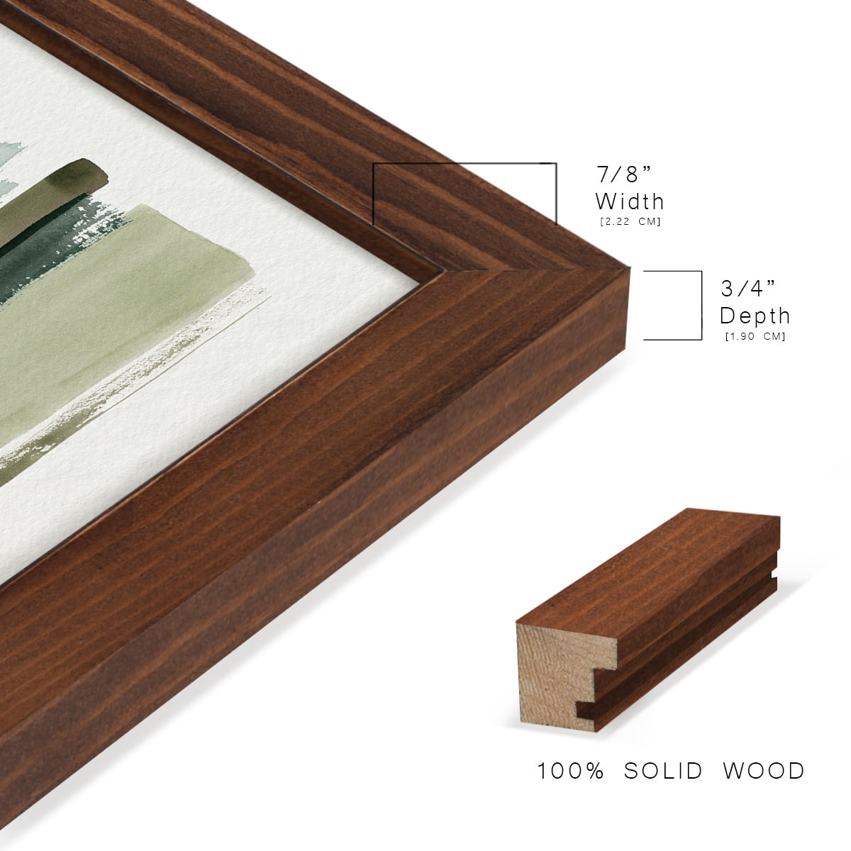 Grass Stains I - Framed Print w/glass - Chestnut