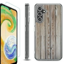 OneToughShield ® Case Compatible with Samsung Galaxy S24, Shockproof Bumper Phone Case, with Tempered Glass Screen Protector - Wood Print