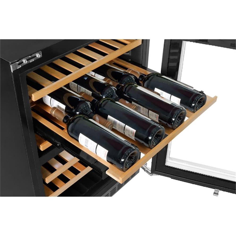Pemberly Row 24" Dual Zone 52-Wine Bottles Wine Cooler in Stainless Steel