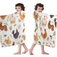 thumbnail image 4 of White Chicken Cartoon Pattern Hooded Bath Towel，60"x35" for Ages 3 To 12 Kids, Quick Dry Lightweight Soft Microfiber Hood Beach Towel Cover Up for Kids, 4 of 7