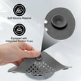 thumbnail image 3 of Uxcell 3packs Shower Drain Hair Catcher Round and Convex Drain Strainer for Shower, Grey, 3 of 5