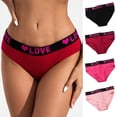 thumbnail image 2 of Visland Culottes pour Femmes, String Sans Coutures à Lettres Imprimées, Culottes Triangle Taille Basse pour Dames, Extensibles, Invisibles, Culottes Bikini, 2 of 8