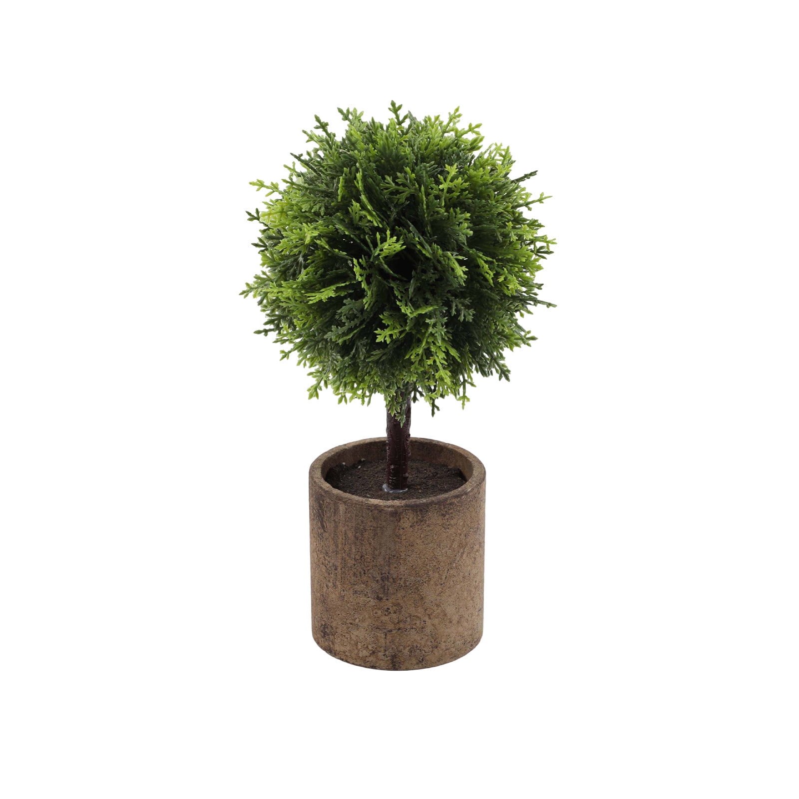 RuiJiao Artificial Green Grass Ball Potted, Fake Shrubs Ball Plant Decoration, Faux Small Boxwood Topiary, Home Office Desk Table Room