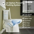 thumbnail image 4 of HOROW Two-Piece Elongated Single Flush Toilet 19 Inch 1.28 GPF 12" Rough In with SoftClose Seat, 4 of 9