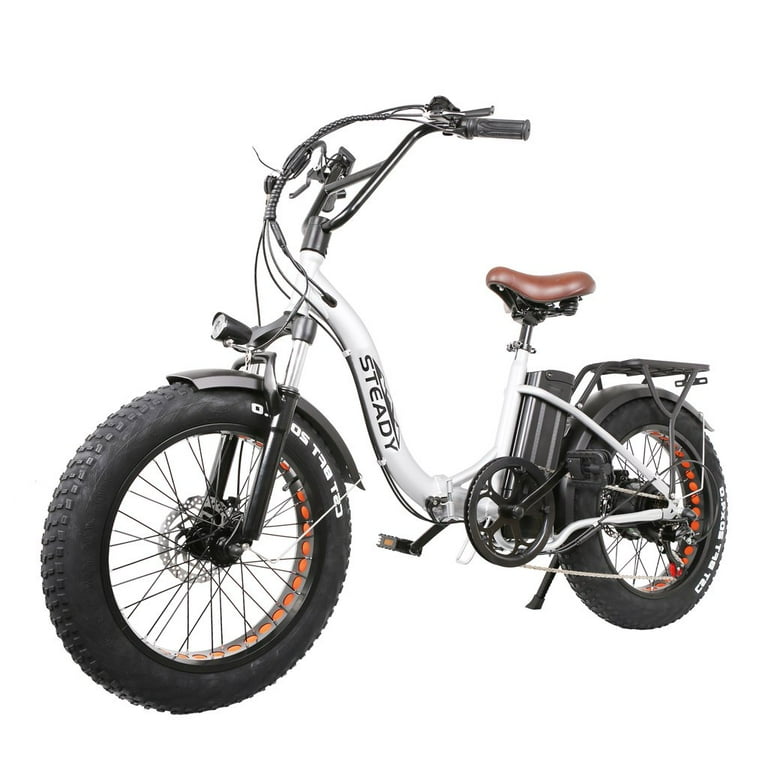 NAKTO Folding Fat Tire Electric Bike Folding OX 20 Ebike for Adults Electric Mountain Bicycle 500W Powerful Motor 48V 10 Ah Lithium Ion