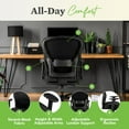 thumbnail image 6 of HON Wave Big and Tall Office Chair with Adjustable Arms, 450 lbs Capacity, Ergonomic, Breathable Mesh Desk Chair with Wheels, 360° Swivel, Heavy Duty Tilt Recline, Black, 6 of 7