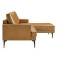 thumbnail image 3 of Modway Evermore Right-Facing Vegan Leather and Metal Sectional Sofa in Tan, 3 of 5