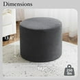 thumbnail image 3 of Bezseller Boucle Ottoman Round Foot Stool, 17x13 Floor Pouf with High-Density Foam Filling and Washable Cover, Modern Foot Rest for Living Room, Bedroom, Office, Chair, Dark Grey, 3 of 18