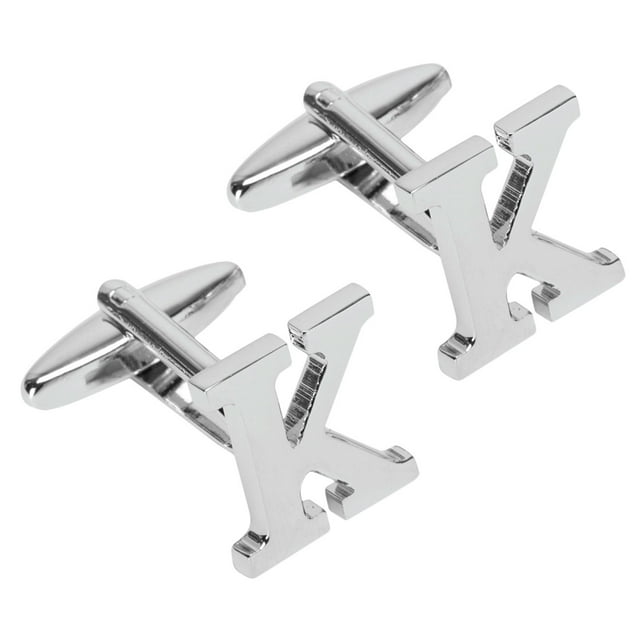 BodyJ4You 2PC Cufflinks Personalized Initials Letter K Men's Button Shirt Business Gift