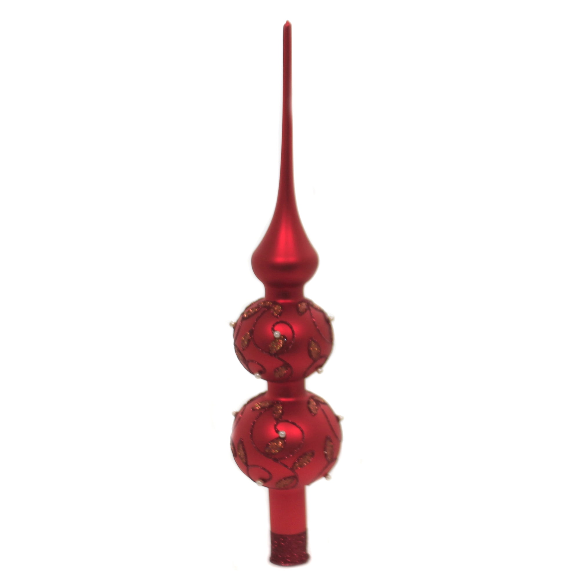 Christina's World SWIRL FINIAL WITH PEARLS Glass Christmas Tree Topper
