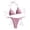 A71 Pink, variant on Bikini Sets for Women Halter Triangle Tie Side Cheeky Two Piece Bathing Suits Ribbed Knit Striped Pattern Beaded Details Flattering Summer Vacation