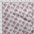 thumbnail image 3 of oneOone Cotton Cambric Fabric Watercolor Leaves & Peony Floral Print Sewing Fabric BTY 56 Inch Wide, 3 of 4
