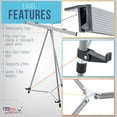 thumbnail image 3 of U.S. Art Supply 66" Classroom Silver Aluminum Flipchart Display Easel (Pack of 4), Presentation Stand, Floor Tabletop, 3 of 5