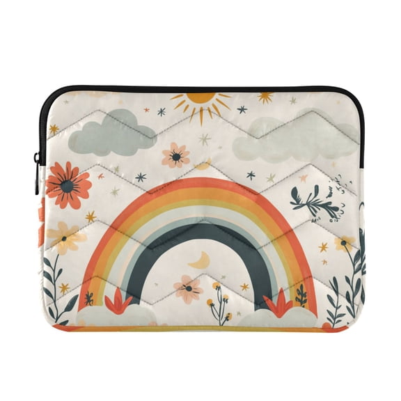 FORMRS 13"-13.3" Laptop Sleeve Protective Case Soft Carrying Quilted Computer Bag Cover, Cute Rainbow
