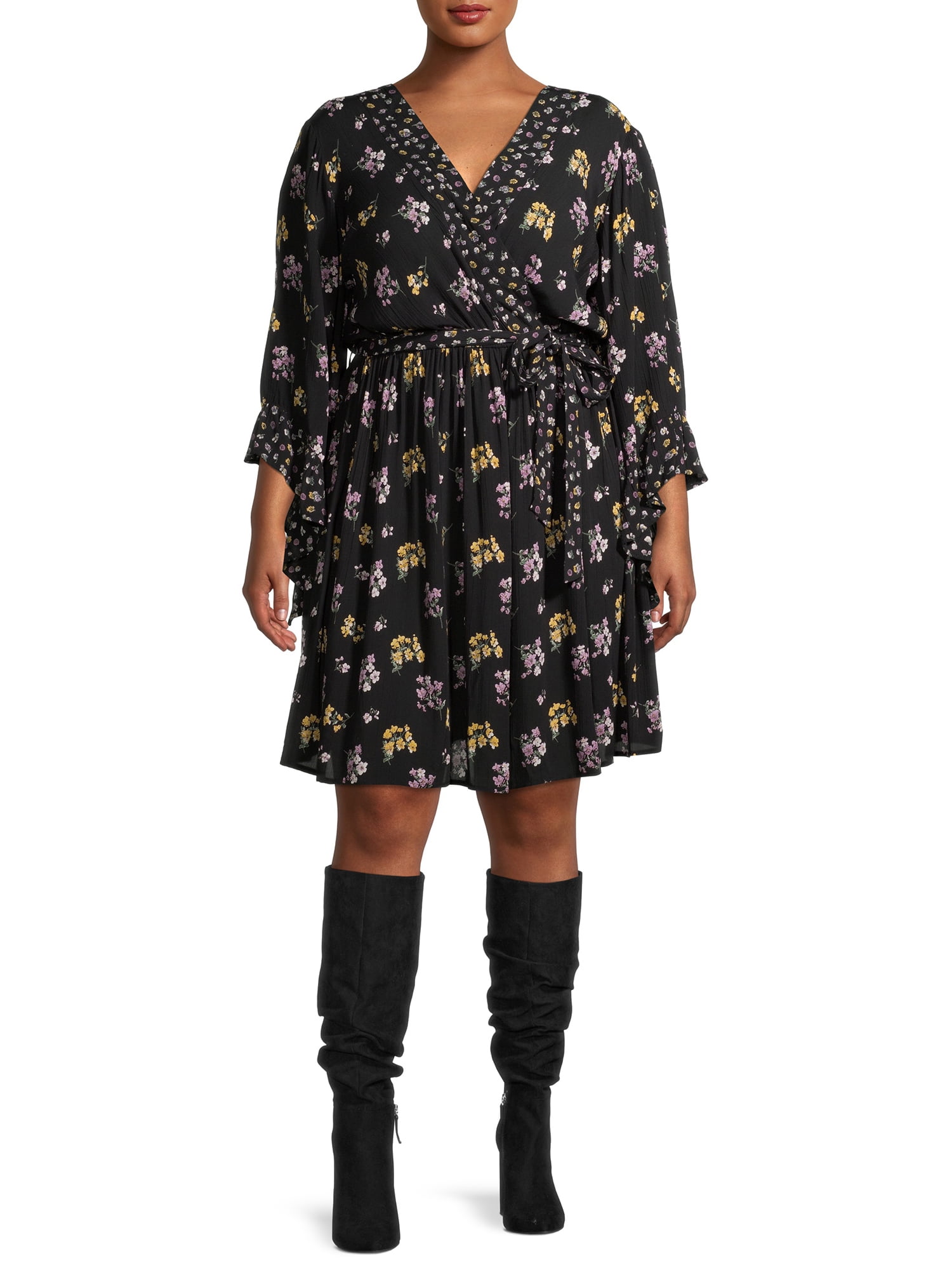 matalan black wrap dress