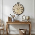 thumbnail image 5 of MODE HOME 17 Inch Vintage Wrought Iron Wall Clock, Retro Gold Finish, Silent & Battery Operated Decorative Clock for Living Room, Kitchen, Bedroom, 5 of 9