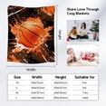 thumbnail image 2 of Basketball Blanket - Lightweight Warm Cozy Sports Throw Blankets for Boys Girls - Basketball Theme Gifts for Basketball Player Team - 40x50 Inches Fleece Blanket for Sofa Couch, 2 of 6
