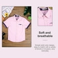 thumbnail image 6 of Sxiwei Kids Boys Short Sleeve Button Down Shirt Lapel Collar Oxford Dress Shirt School Uniform Shirt Casual Tops Daily Wear Pink 100, 6 of 7