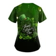 thumbnail image 3 of Nursing Scrubs for Women St Patricks Day Print Ydkzymd V Neck Character Uniform Shirts Nursing Luck Graphic Workwear Clover Short Sleeve Green Scrub Tops Dark Green 4XL, 3 of 3