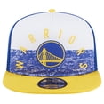thumbnail image 2 of Men's New Era Royal Golden State Warriors Arch A-Frame Trucker 9FIFTY Snapback-Hat, 2 of 6