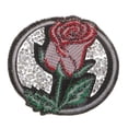 thumbnail image 4 of Rongfmy 5 Pieces Embroidered Rhinestone Rose Flower Patches Iron on Applique DIY Sewing, 4 of 8