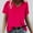 Hot Pink, variant on ALLLIST Tops for Women Trendy Short Sleeve V-Neck Blue Solid T-Shirts Casual Womens T Shirts
