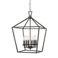 thumbnail image 4 of Trans Globe Lighting 10266 Lacey 6 Light 16" Wide Taper Candle Lantern Chandelier - Black, 4 of 7