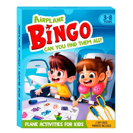 Airplane Games - Airplane Bingo Travel Essentials Kids Activities 3-8 Year Old, Must Haves