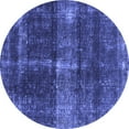 thumbnail image 1 of Ahgly Company Machine Washable Indoor Round Oriental Blue Industrial Area Rugs, 3' Round, 1 of 4