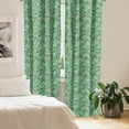 thumbnail image 3 of Ambesonne East 4-Panel Curtains, Classical Retro Green Swirls, 56"x63", Black and Green, 3 of 4