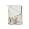 thumbnail image 2 of Shell Soft Flannel Fleece Throw Blanket, Grunge Designed Outline Starfish and Seashells Nautical Art, Cozy Plush for Indoor and Outdoor Use, 50" x 60", Dark Rosewood Eggshell, by Ambesonne, 2 of 5