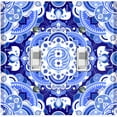 thumbnail image 1 of Metal Light Switch Plate Cover Mandala Blue White Floral Tile Pattern Damask MDL083, 1 of 13