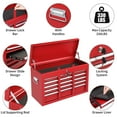 thumbnail image 4 of Ktaxon Tool Box, Portable 5 Drawer Steel Toolbox with Top Storage Tray & Carrying Handle, for Garage Trunk Household, Red, 4 of 14