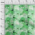 thumbnail image 2 of oneOone Cotton Flex Green Fabric Abstract Face Sewing Craft Projects Fabric Prints By Yard 40 Inch Wide, 2 of 4