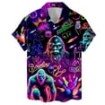 thumbnail image 4 of Retro Neon Bigfoot Bowling Hawaiian Shirts For Men Cat Neon Short Sleeve Button Down Shirt Men TO1, 4 of 7
