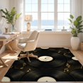 thumbnail image 3 of Design&I 5'x7' Ultra Soft Area Rug, Vinyl Record Vintage Music Note Grooved Disc Motif Circle Retro Refined None Fluffy Washable Non Shedding for Bedroom Living Room Home Office, 3 of 7