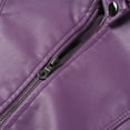 thumbnail image 6 of AZoiNM Women's Slim Fit Motorcycle Jacket PU Leather Stand Collar Zipper Front, 6 of 10