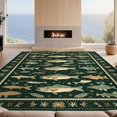 thumbnail image 2 of Design&I 2'x3' Ultra Soft Door Mat, Fishing Wildlife Antler Lake Motifs Bass Lure Border Trophy Hunting None Fluffy Washable Easy Care Indoor rug for Bedside Entryway, 2 of 7