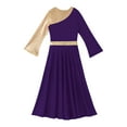 thumbnail image 6 of CHICTRY Kids Girls Church Robe Long Dress Loose Full Length Liturgical Praise Dance Outfit Purple 8, 6 of 7