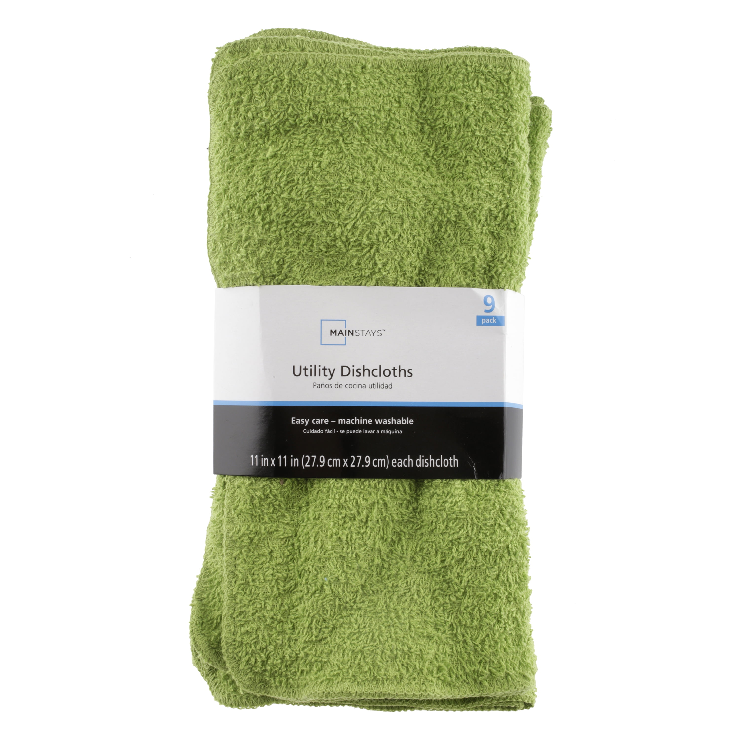 Mainstays Spicy Lime Green Utility Dishcloth, 9 Count Walmart